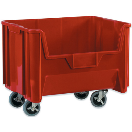 19 <span class='fraction'>7/8</span> x 15 <span class='fraction'>1/4</span> x 12 <span class='fraction'>7/16</span>" Red Mobile Giant Stackable Bins