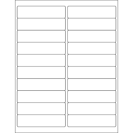 4 x 1" White Rectangle Laser Labels - Master Case