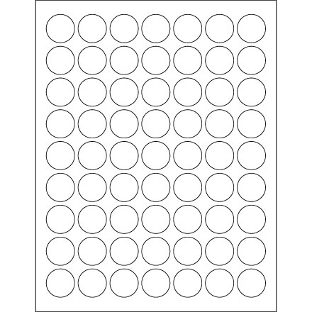 1" White Circle Laser Labels