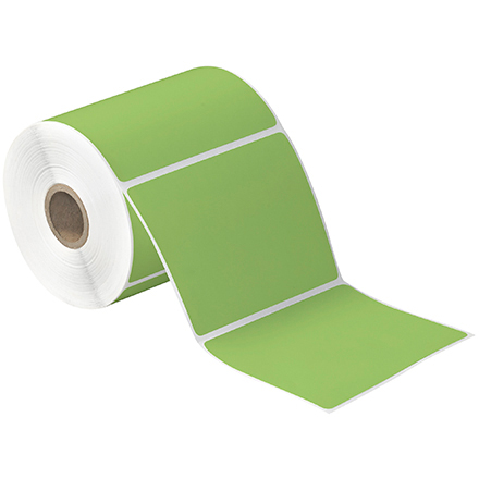 4 x 4" Green Desktop Direct Thermal Label